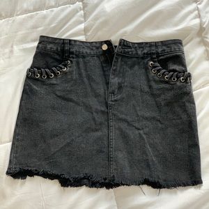 Black Denim Jean Skirt